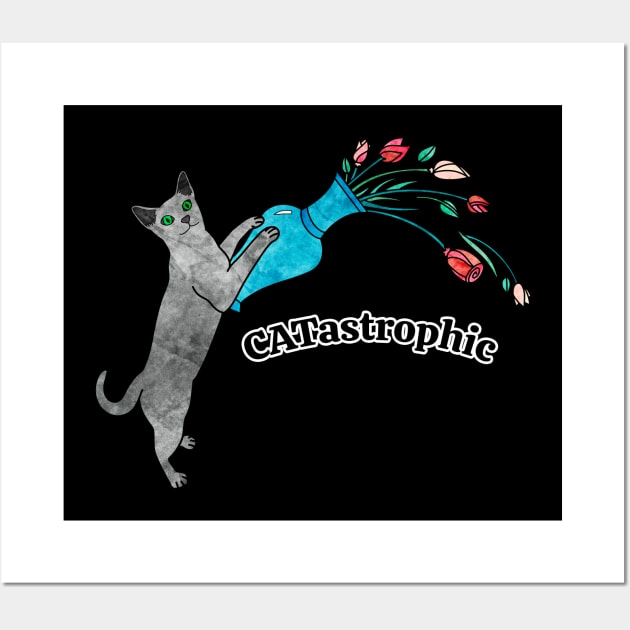 Russian Blue Cat Wall Art by Kelly Louise Art